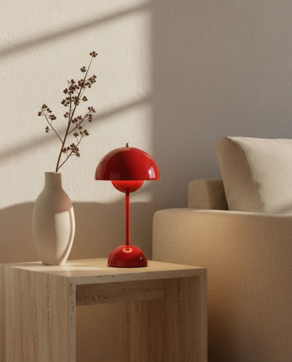 Oplaadbare Tafellamp Scandinavisch - Draadloos Touch Dimbaar, Metaal, 28 cm