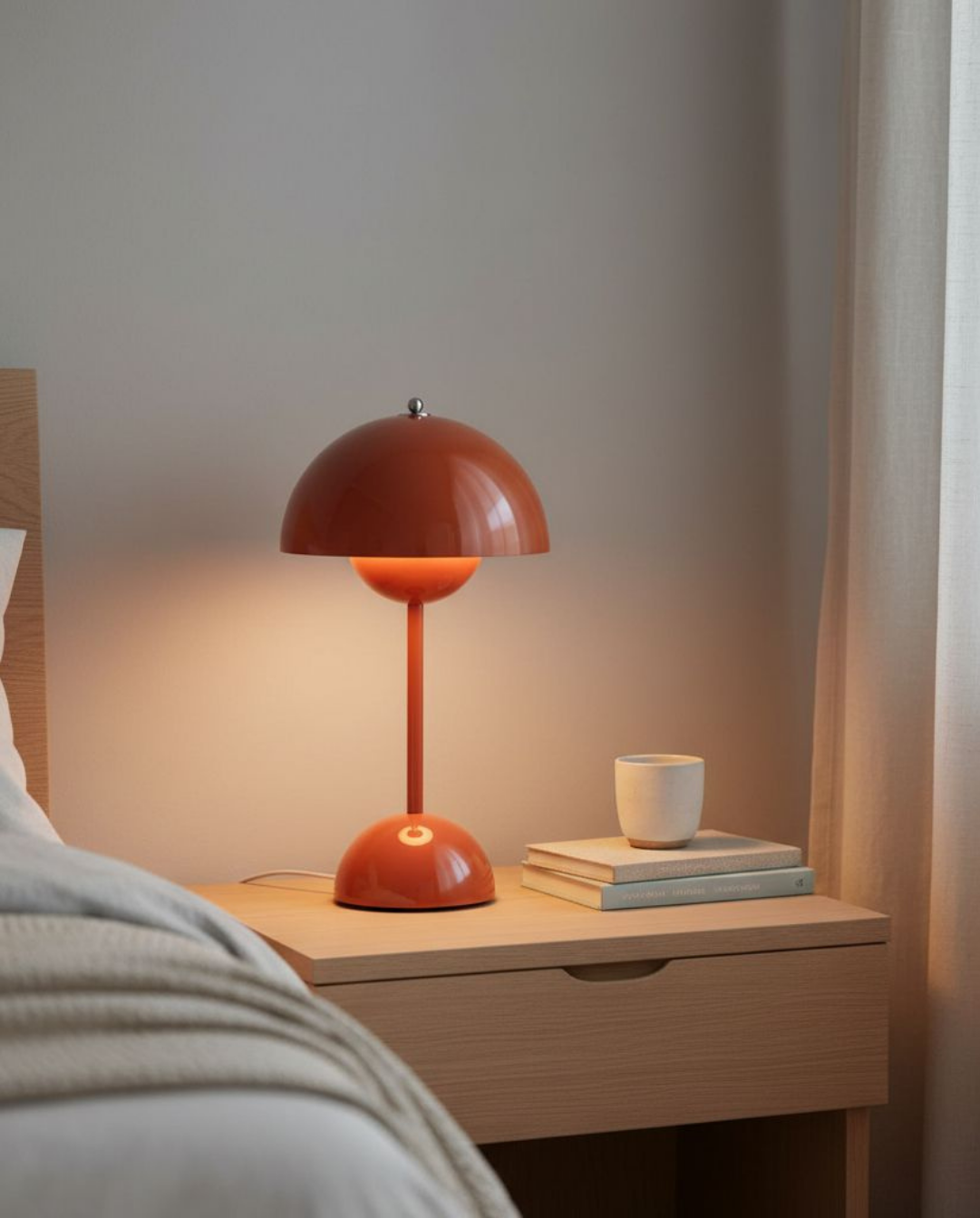 Oplaadbare Tafellamp Scandinavisch - Draadloos Touch Dimbaar, Metaal, 28 cm