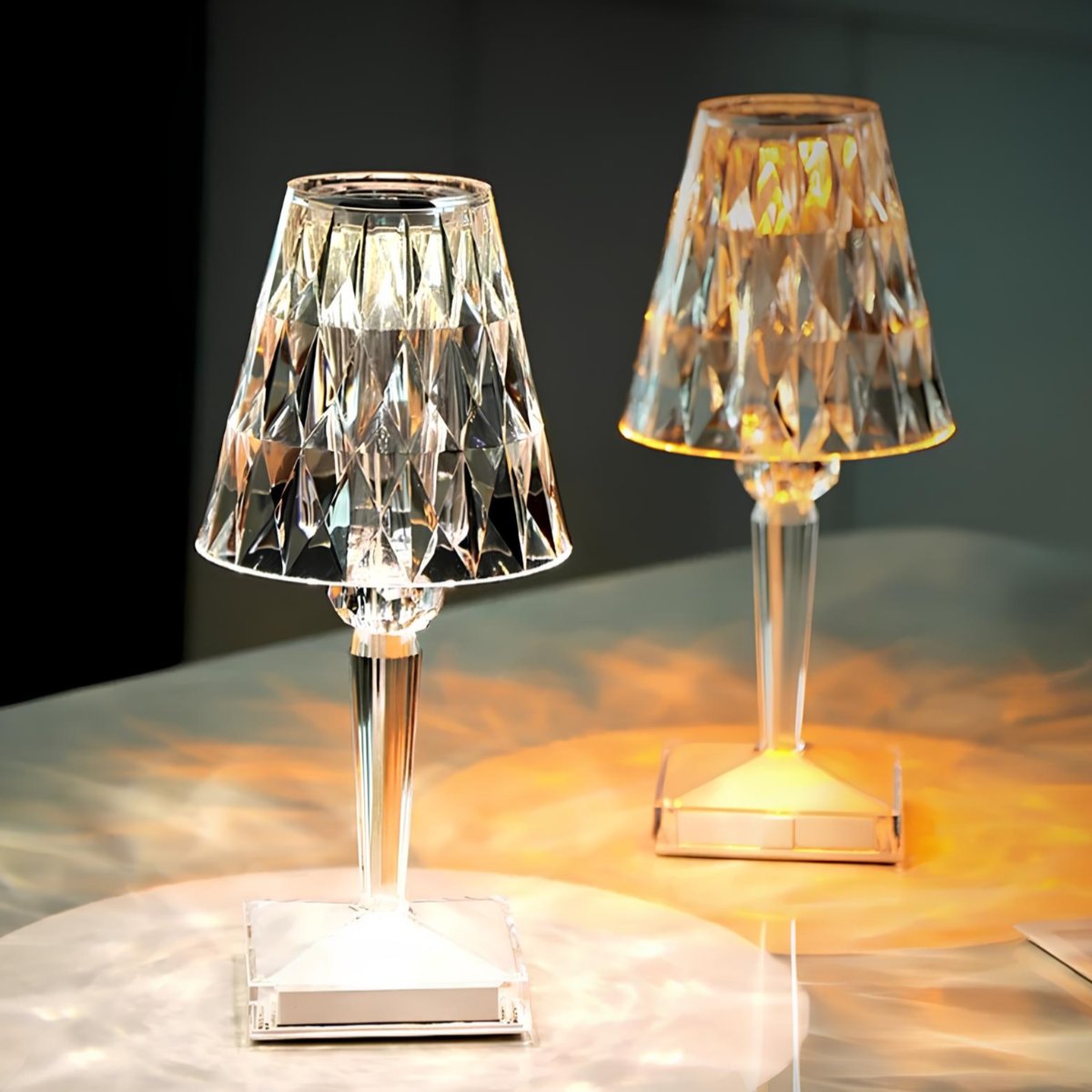 Sprankelende kristallen lamp