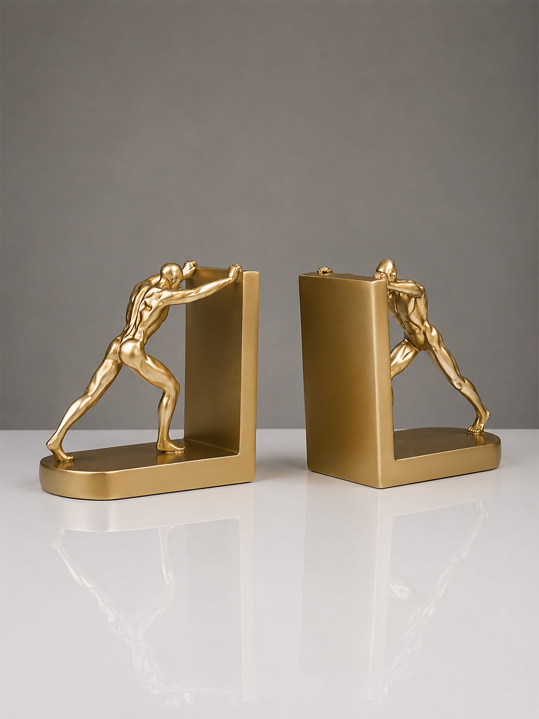 Gold Human Figure Bookends