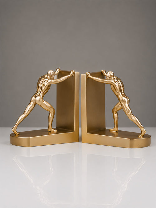 Gold Human Figure Bookends
