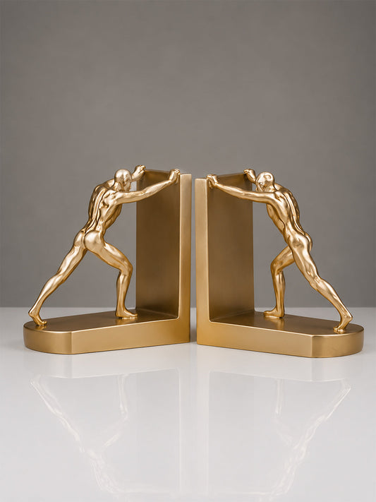 Gold Human Figure Bookends