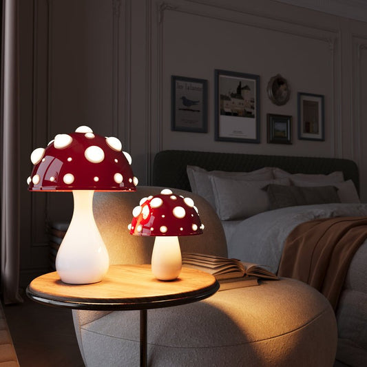 Paddenstoelvormige LED-tafellamp met dimbaar licht en moderne uitstraling