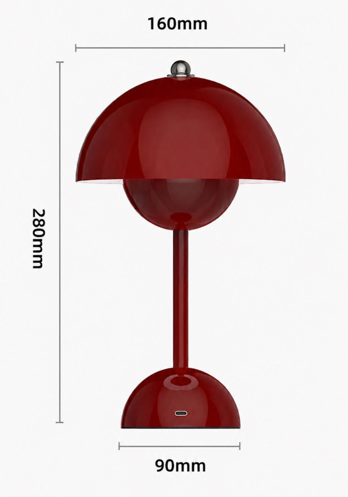 Oplaadbare Tafellamp Scandinavisch - Draadloos Touch Dimbaar, Metaal, 28 cm