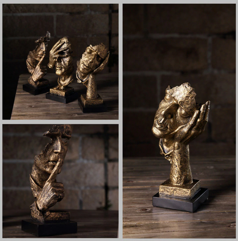 Abstracte Gouden Sculptuur "NordicLijn" – Moderne Scandinavische Decoratie