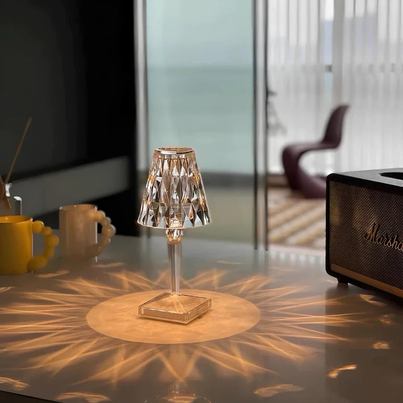 Sprankelende kristallen lamp