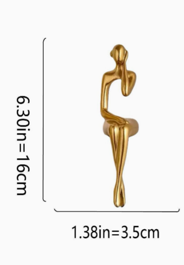 ThinkGold Sculpturen – Set van 3 Gouden Harsfiguren voor Moderne Woondecoratie