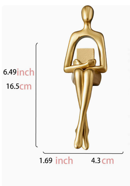 ThinkGold Sculpturen – Set van 3 Gouden Harsfiguren voor Moderne Woondecoratie