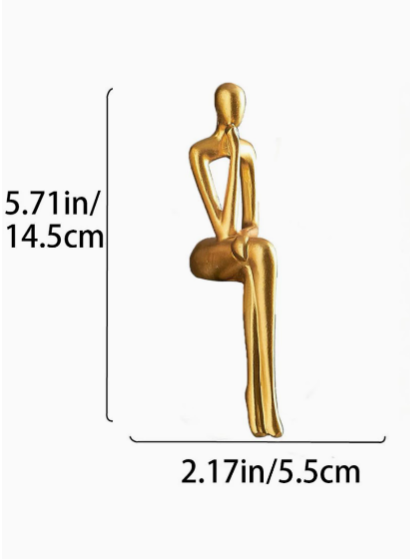 ThinkGold Sculpturen – Set van 3 Gouden Harsfiguren voor Moderne Woondecoratie