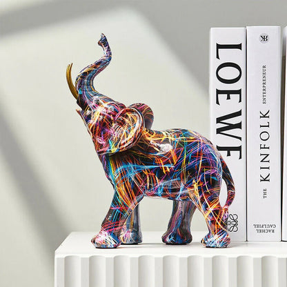 Artistieke Kleurrijke Olifant Graffiti Beeldje