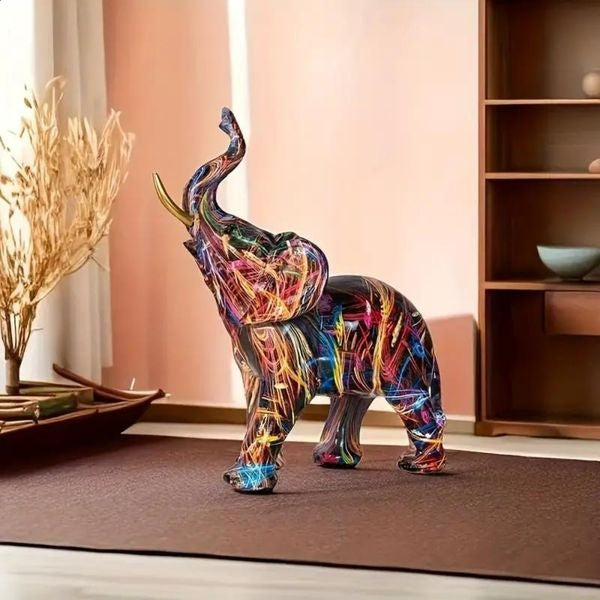 Artistieke Kleurrijke Olifant Graffiti Beeldje