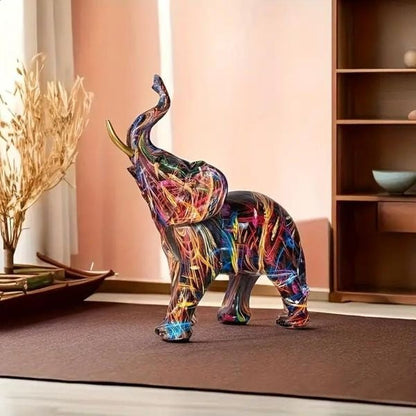 Artistieke Kleurrijke Olifant Graffiti Beeldje