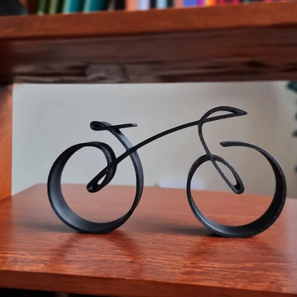 Zwarte Minimalistische Fietssculptuur van Metaal