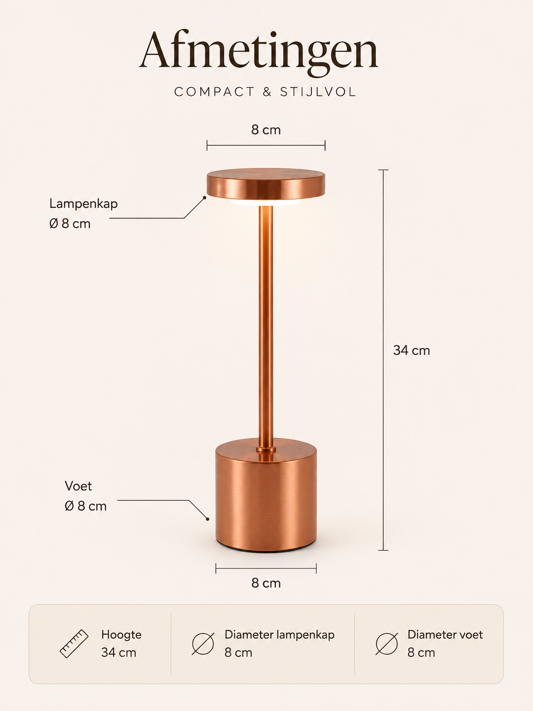 Luméa™ Draadloze Tafellamp